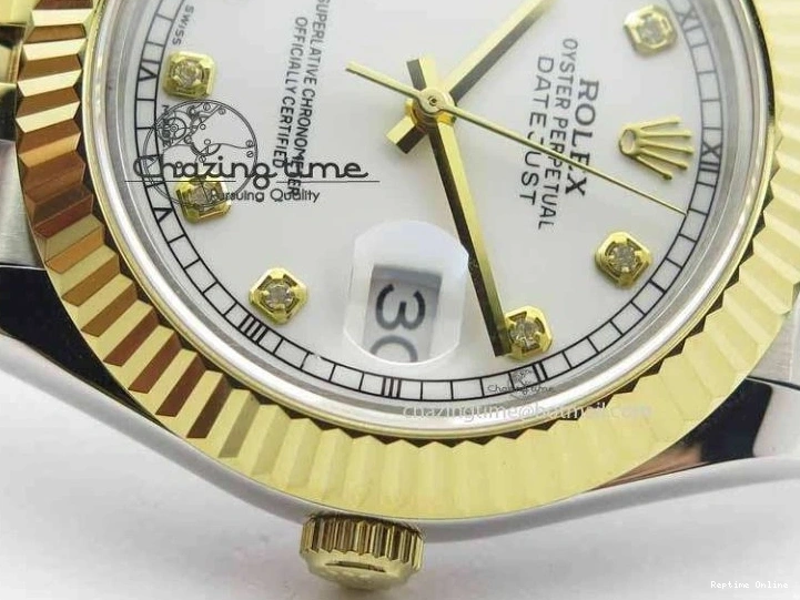 0228 DateJust II 41mm SS YG BP Maker Best Edition White Diam Dial On Jubilee Bracelet A ModernLook 3663